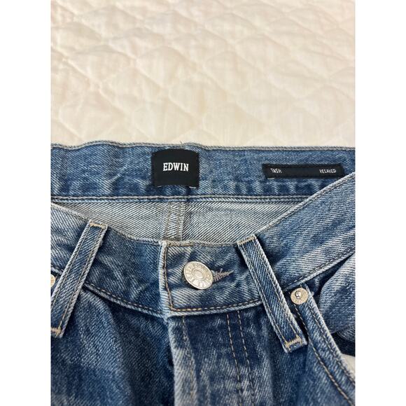 Edwin Tash Straight Jeans Sz 25 Relaxed Fit Organic Cotton Anthropologie Denim - Picture 4 of 11